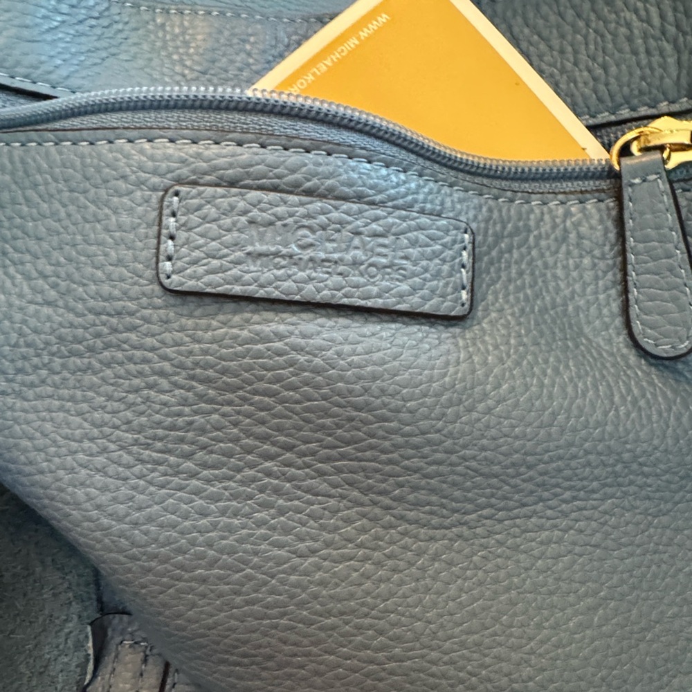 Michael Kors Ashbury Blue Leather Tote with Tassel - Picture 3 of 8
